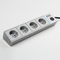Розеточный блок 4-х местный + 3 USB серебряный/серебряный рифленый WL20-04-03 - 4