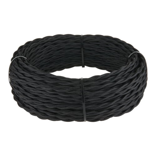 Ретро кабель витой 3х1,5 (черный) 20 м (под заказ) цена за 1 метр W6453208