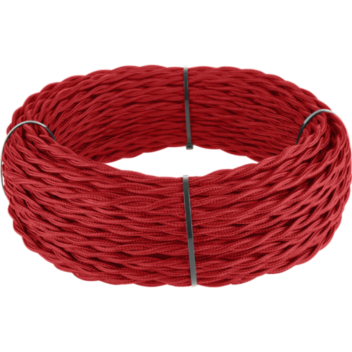 Ретро кабель витой 3х1,5 (красный) 50 м под заказ цена за 1 метр