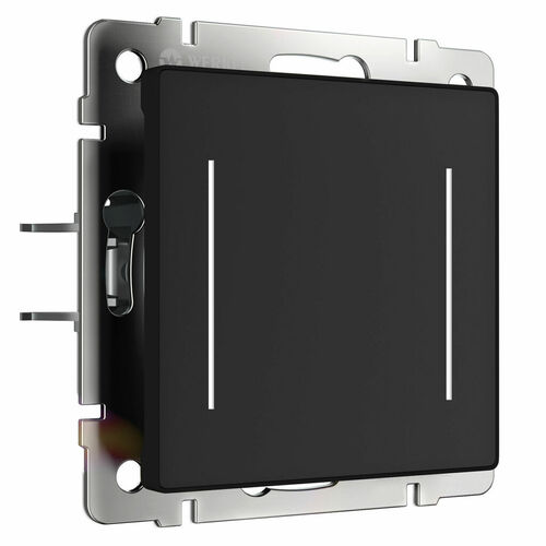 Сенсорный выключатель двухклавишный с подсветкой (черный) W4522008
