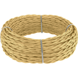 Ретро кабель витой 2х1,5 (золотой песок) 50 м цена за 1 метр