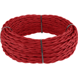 Ретро кабель витой  3х2,5  (красный) 50 м под заказ цена за 1 метр