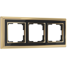 Рамка на 3 поста (золото/черный) WL17-Frame-03