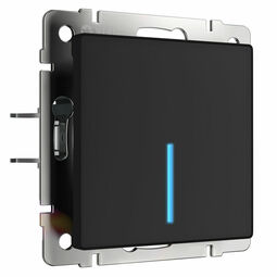 Сенсорный выключатель одноклавишный с подсветкой 1000 Вт (черный) W4510008