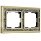 Рамка на 2 поста (золото/черный) WL77-Frame-02